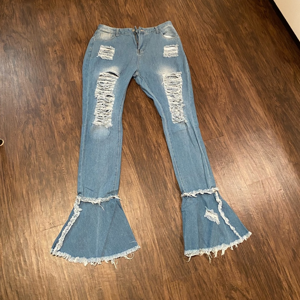 Flare rip jeans